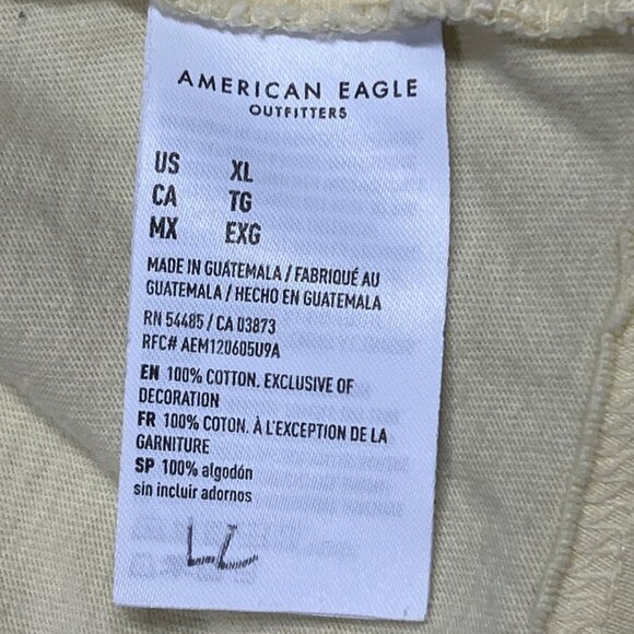 American Eagle Graphic Shirt Men XL Light Yellow Standard Fit N.Y. City USA 1977 - Picture 4 of 12